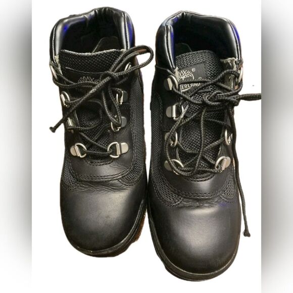 Timberland Boys Black Mid Hiker Boots – Size 2 Youth - Picture 1 of 9